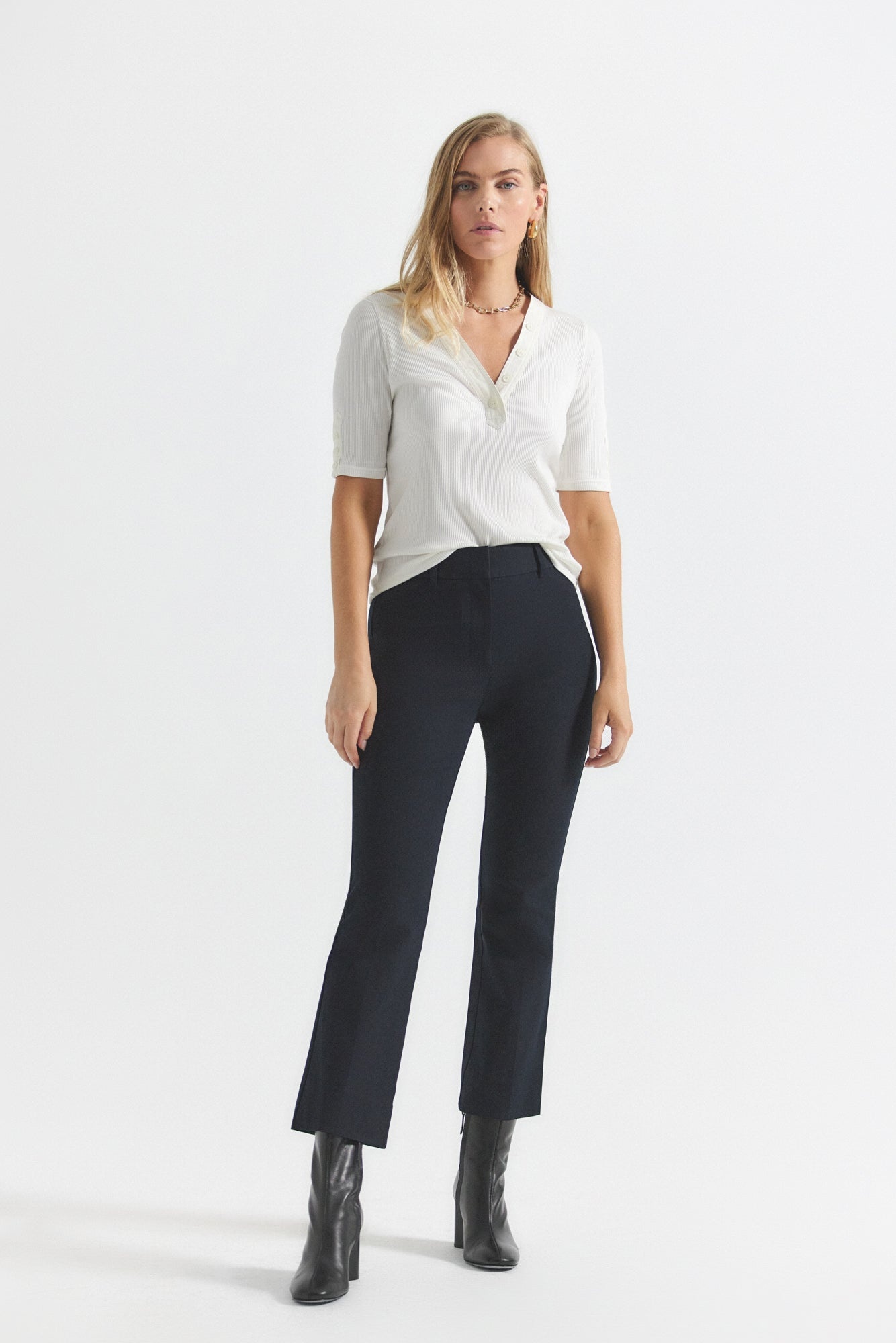 CROSBY CROP FLARE TROUSER - 2