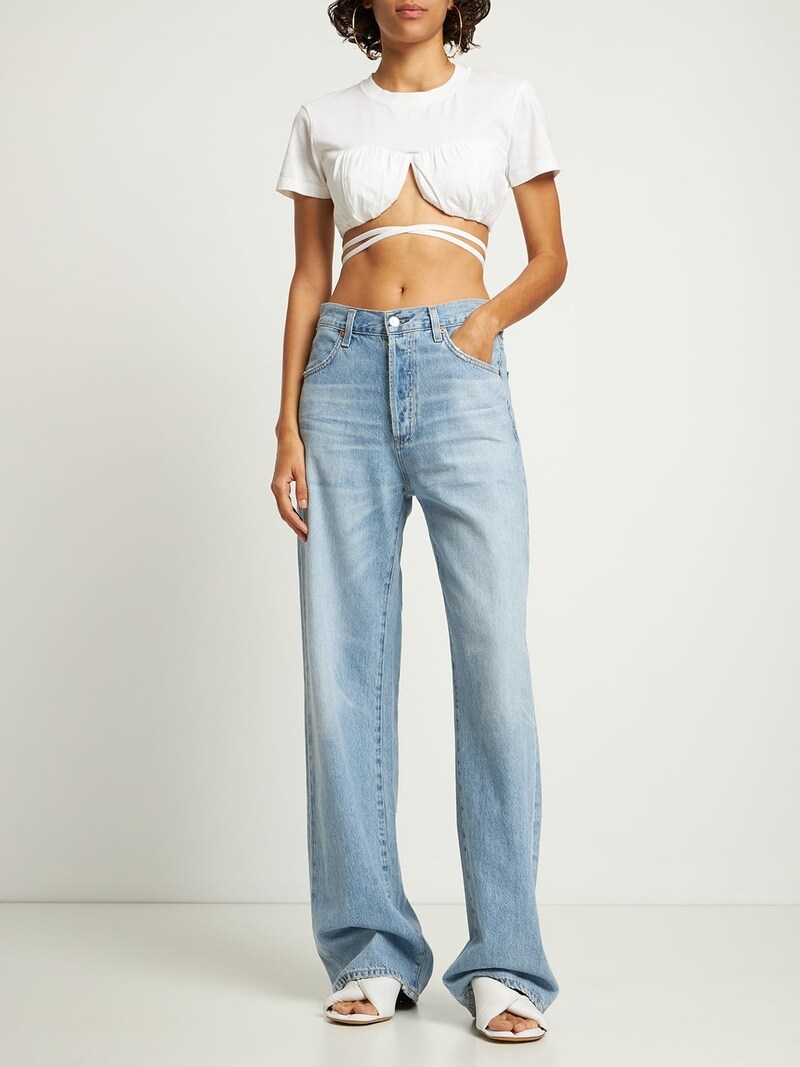 LE T-SHIRT BACI COTTON SELF TIE CROP TOP - 2