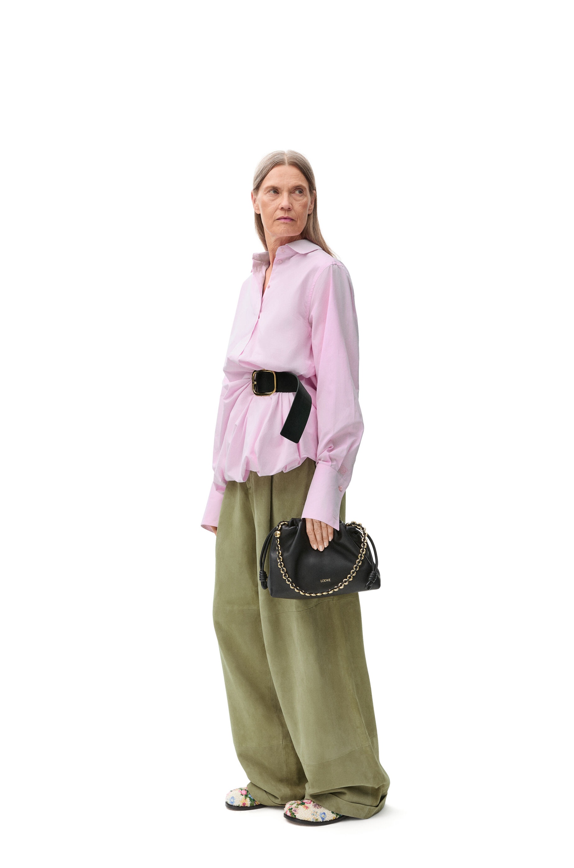 Pleated trousers in suede lambskin - 2