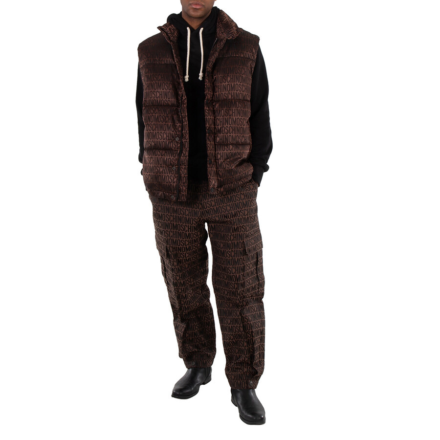 Moschino Men's Fantasy Print Brown Logo-Jacquard Gilet - 2