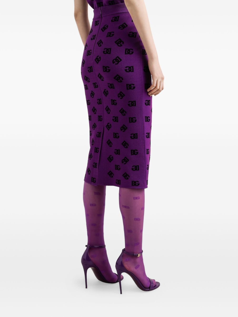 logo-motif midi skirt - 4