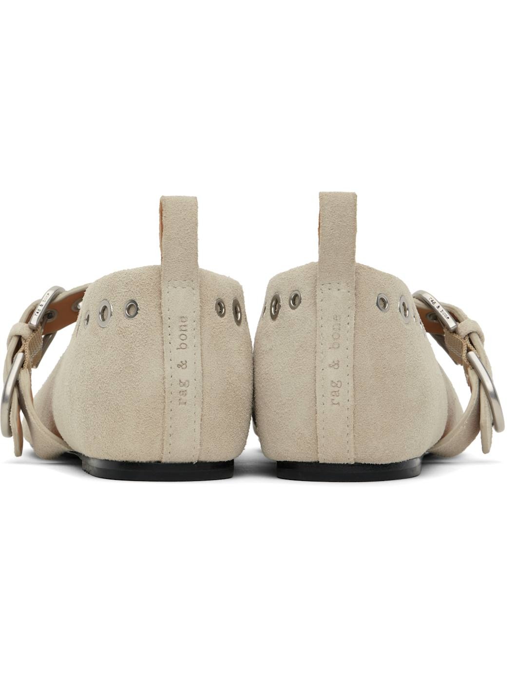 Beige Spire Mary Jane Ballerina Flats - 2