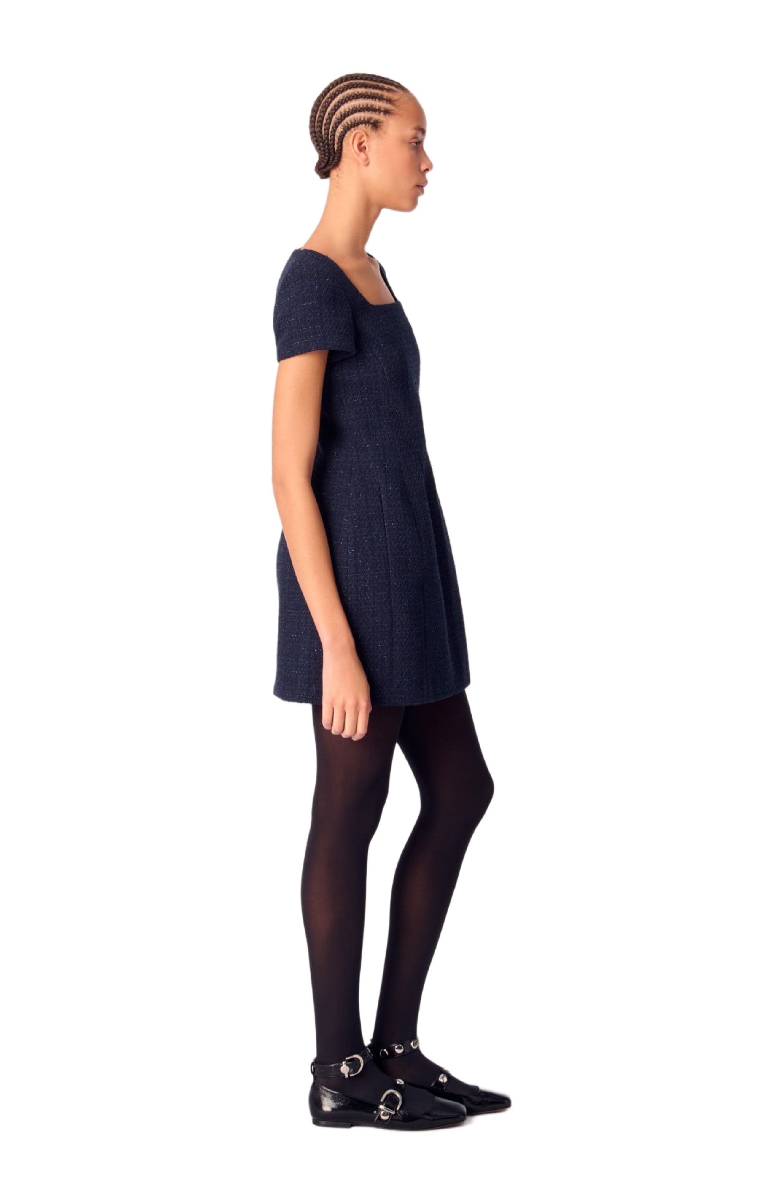 maje Short tweed dress in Navy at Nordstrom - 3