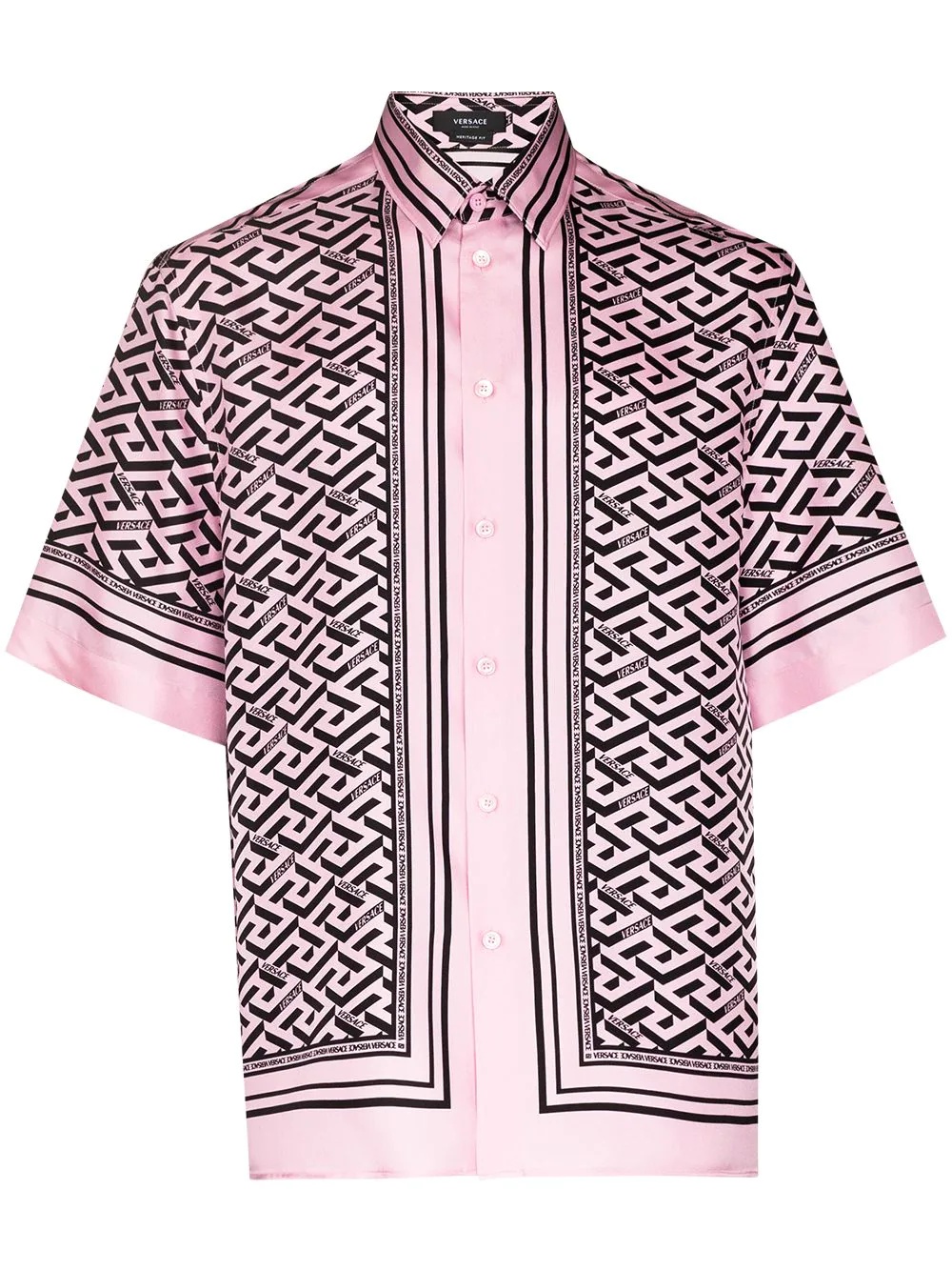 La Greca-print silk shirt - 1