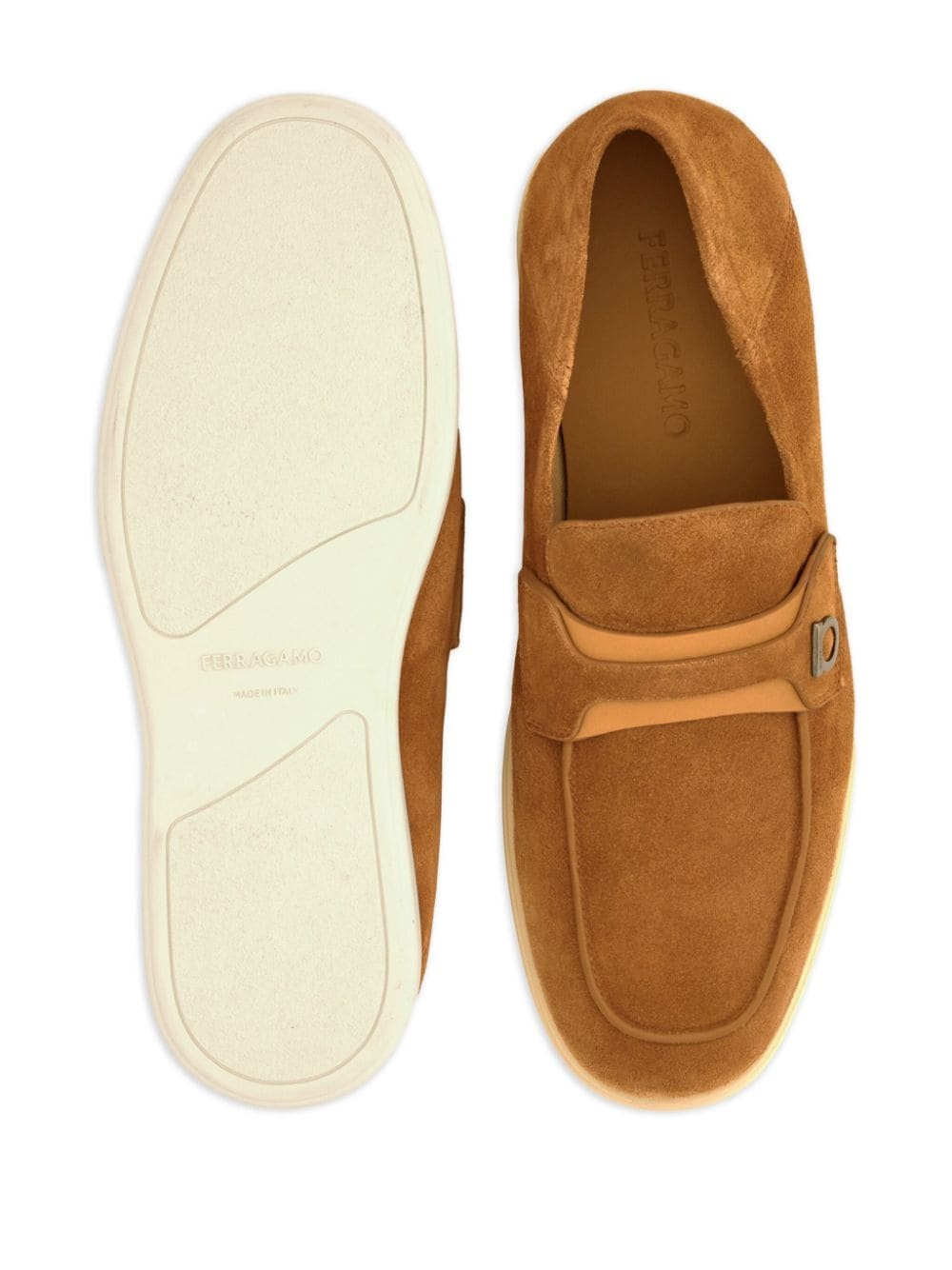 Gancini-buckle leather loafers - 5