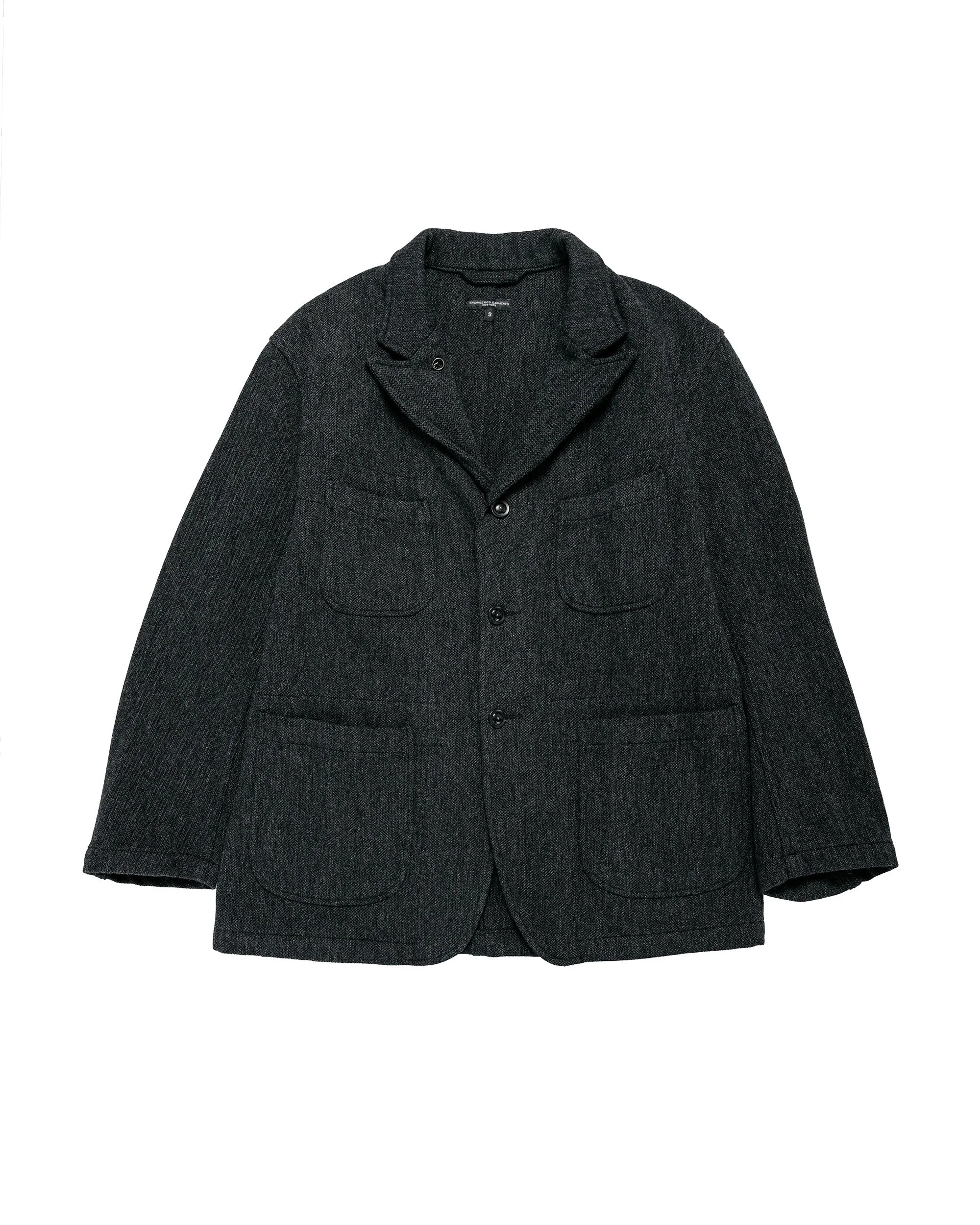Bedford Jacket Charcoal Wool Poly Heavy Tweed - 1