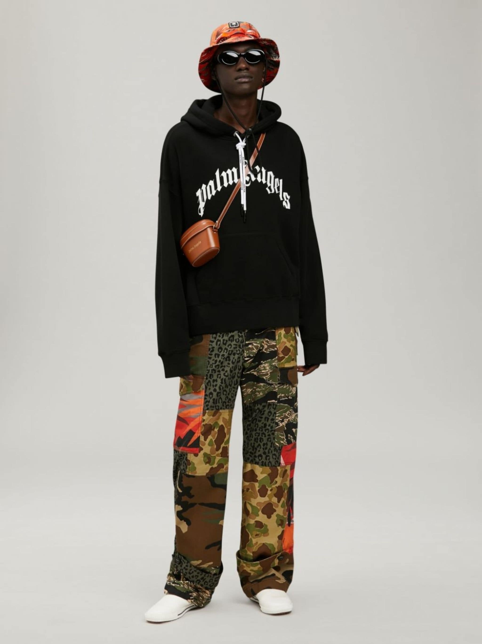 curved logo-print hoodie - 2