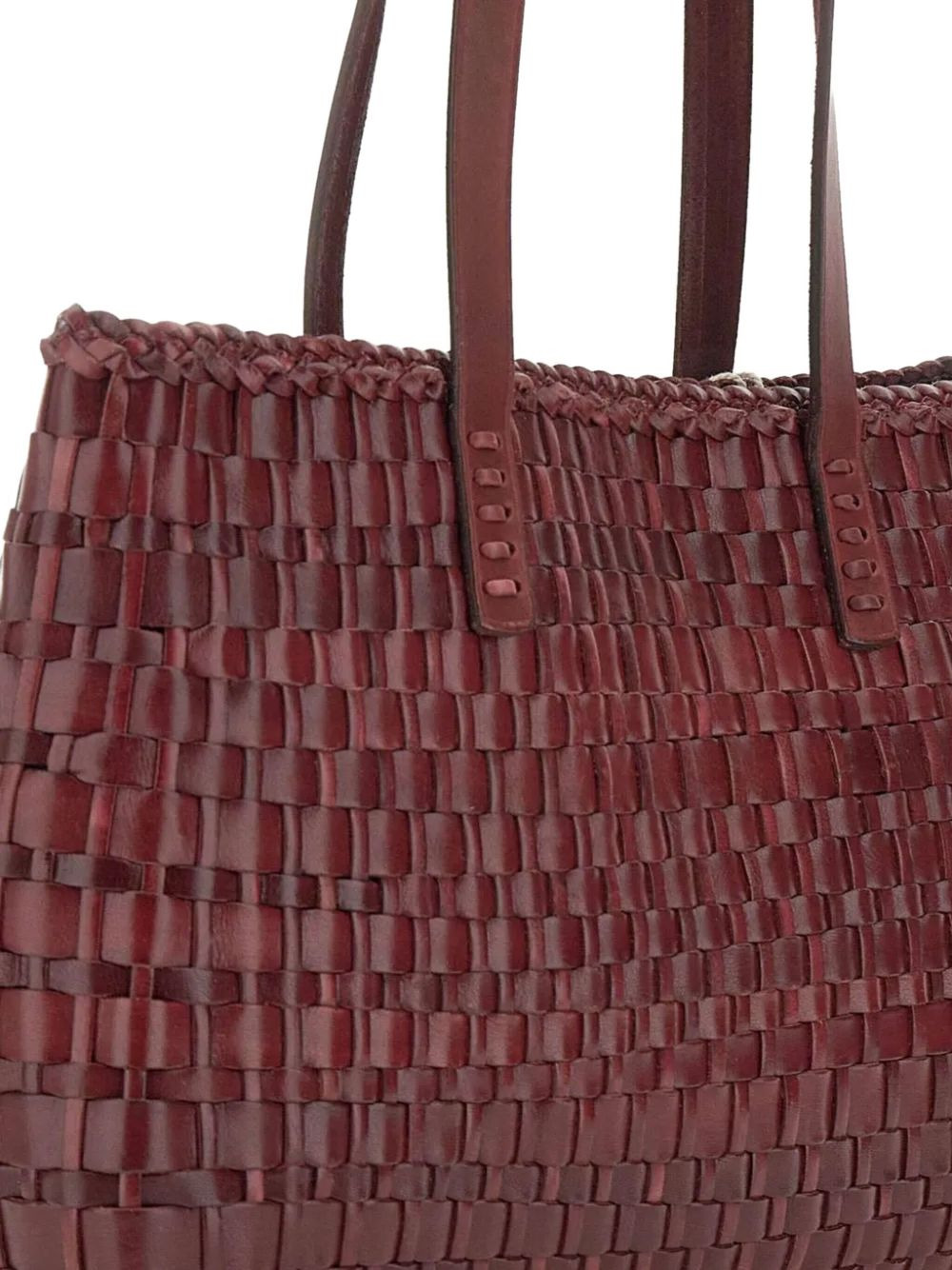 Salvage woven calf leather tote bag - 3