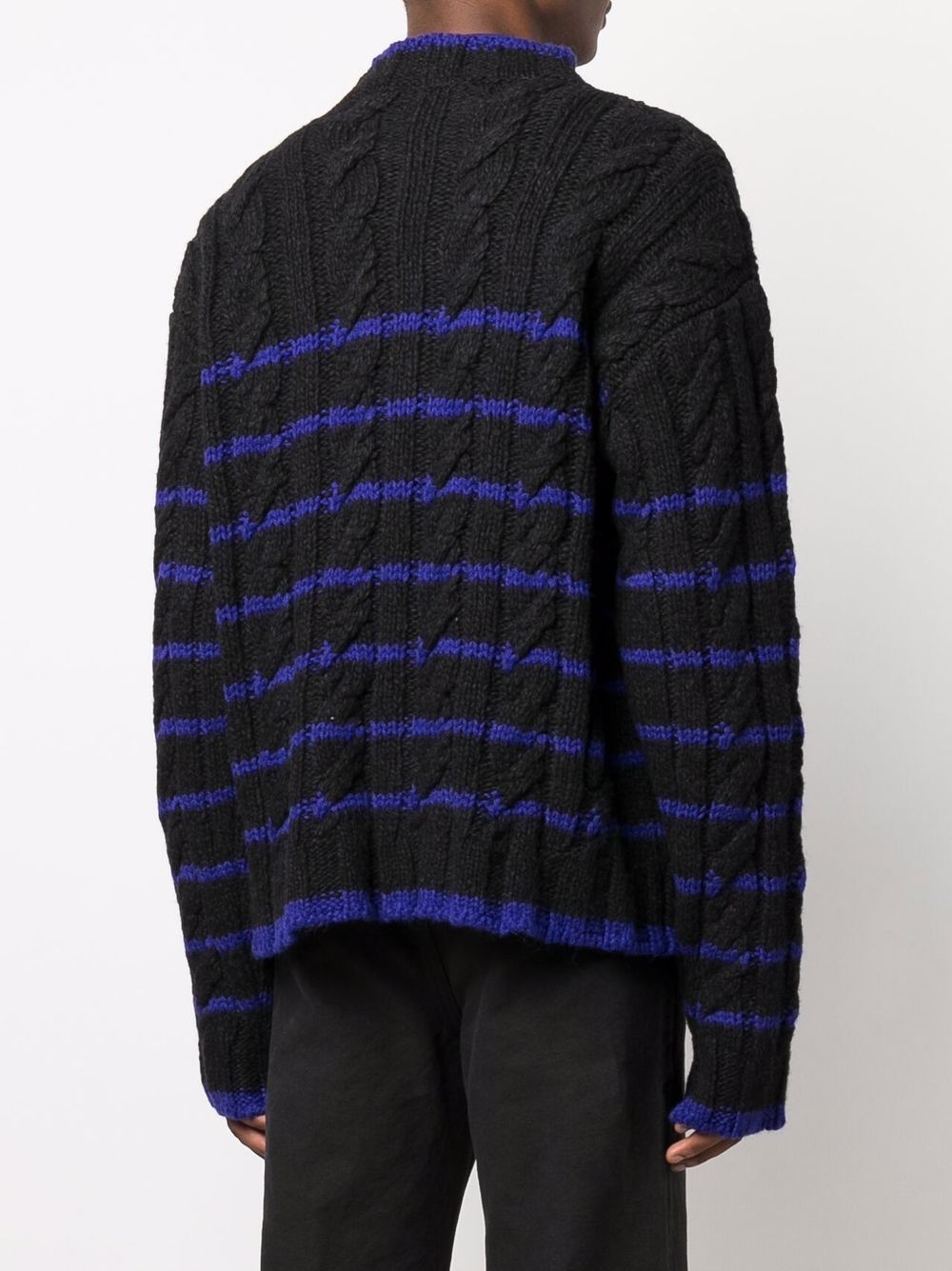striped cable knit jumper - 4