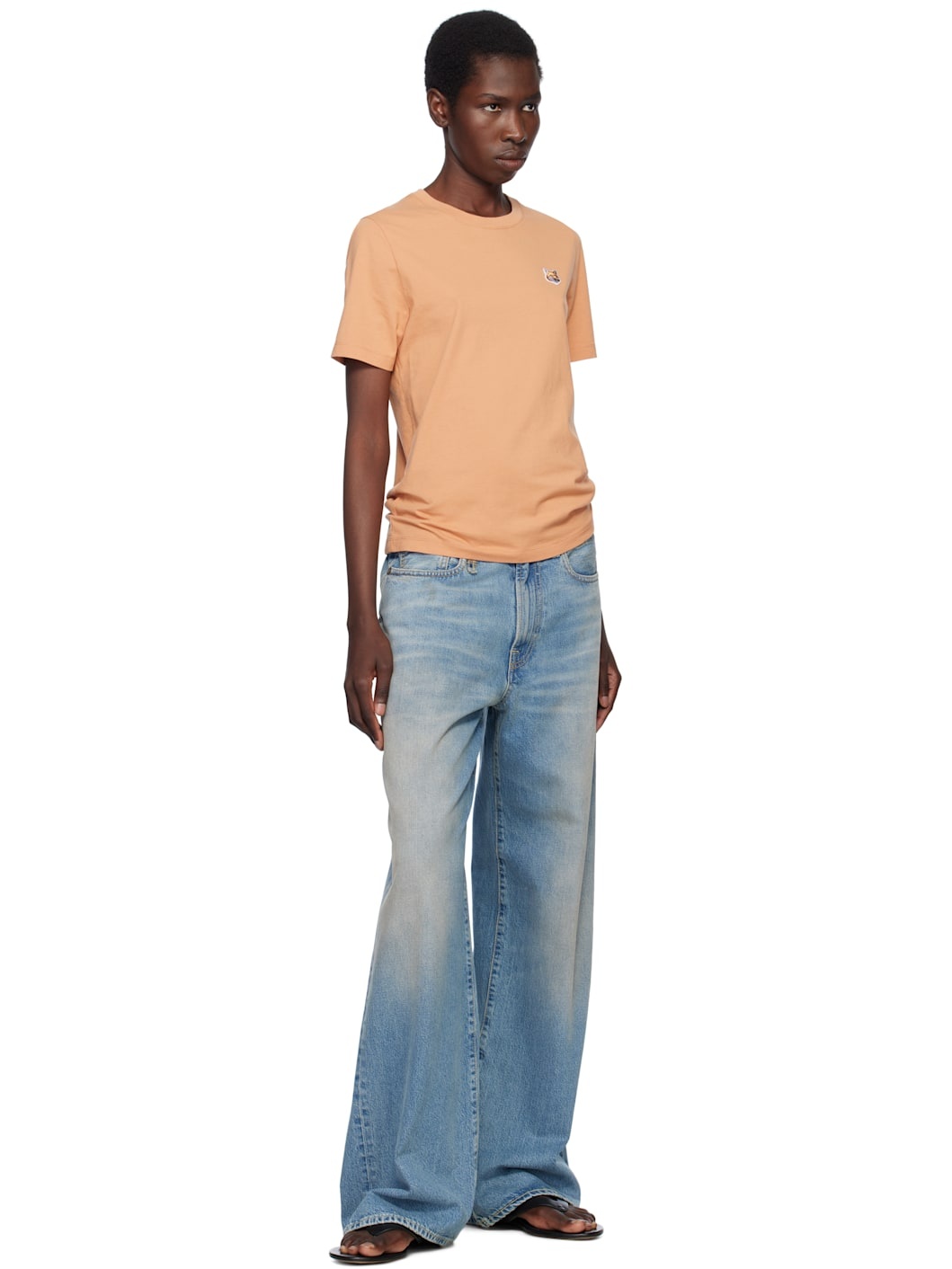 Orange Fox Head Patch Regular T-shirt - 4