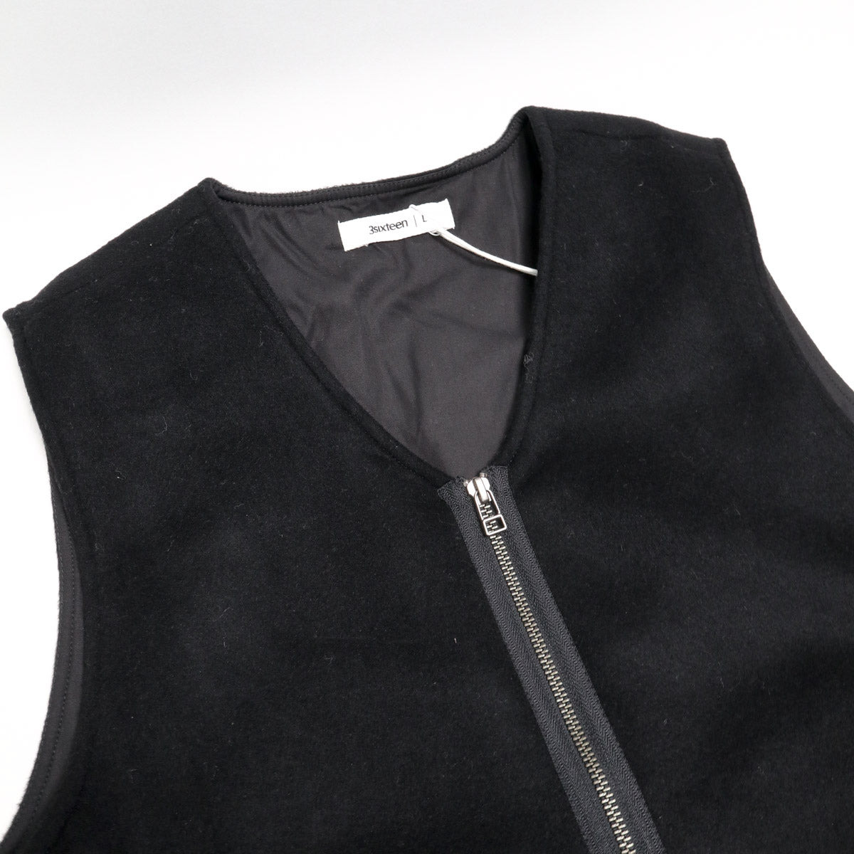 Zip Vest Black Cashmere Wool - 5