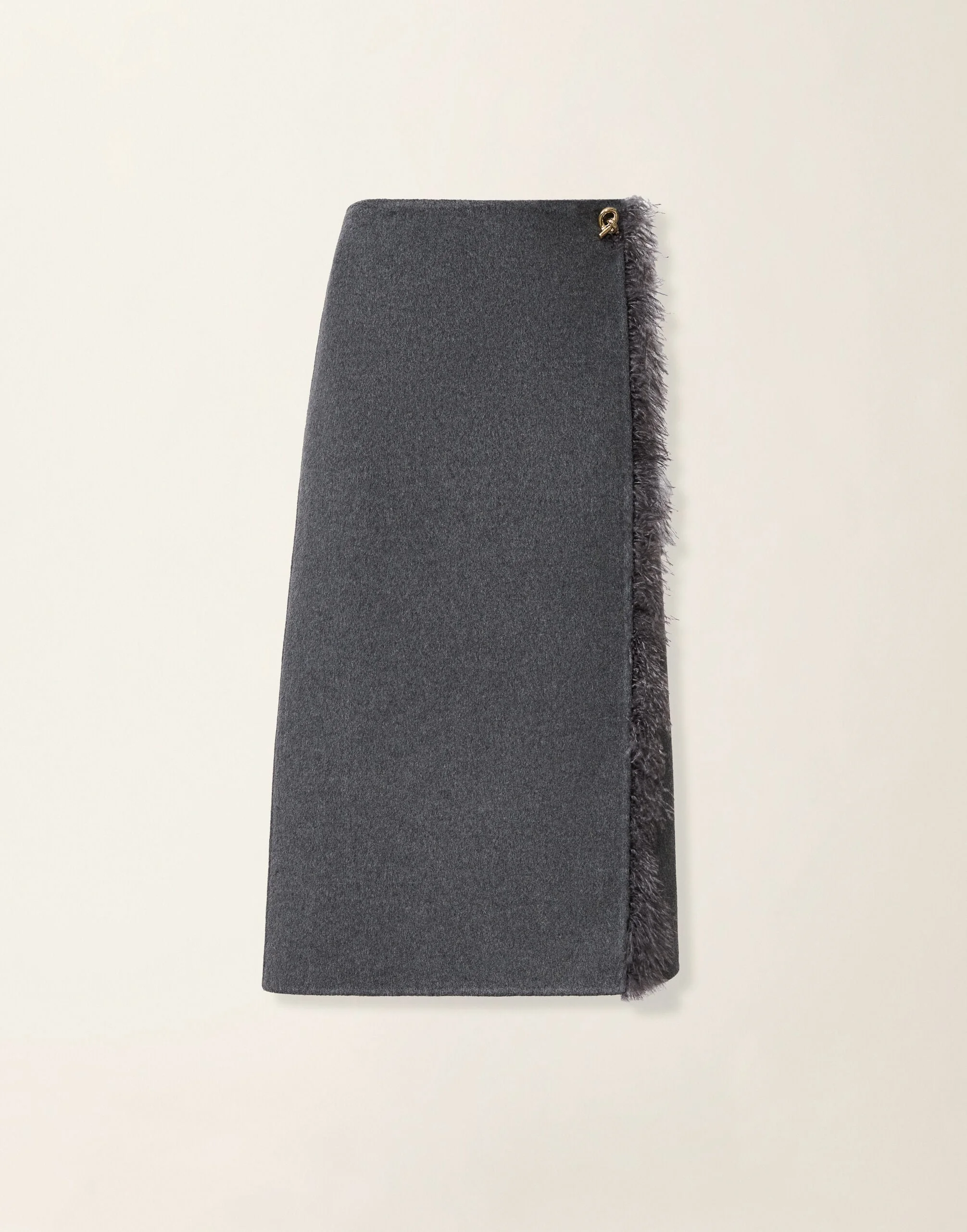 Wrap pencil skirt in wool double fabric - 1
