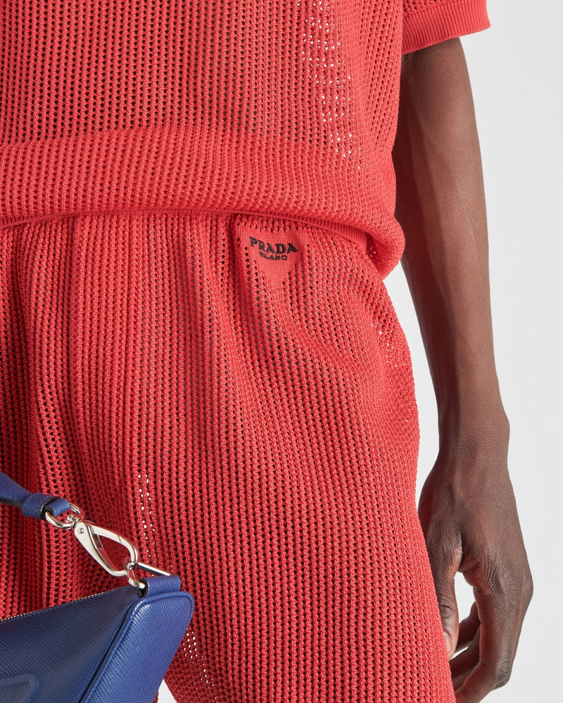 Cotton and silk mesh knit shorts 4