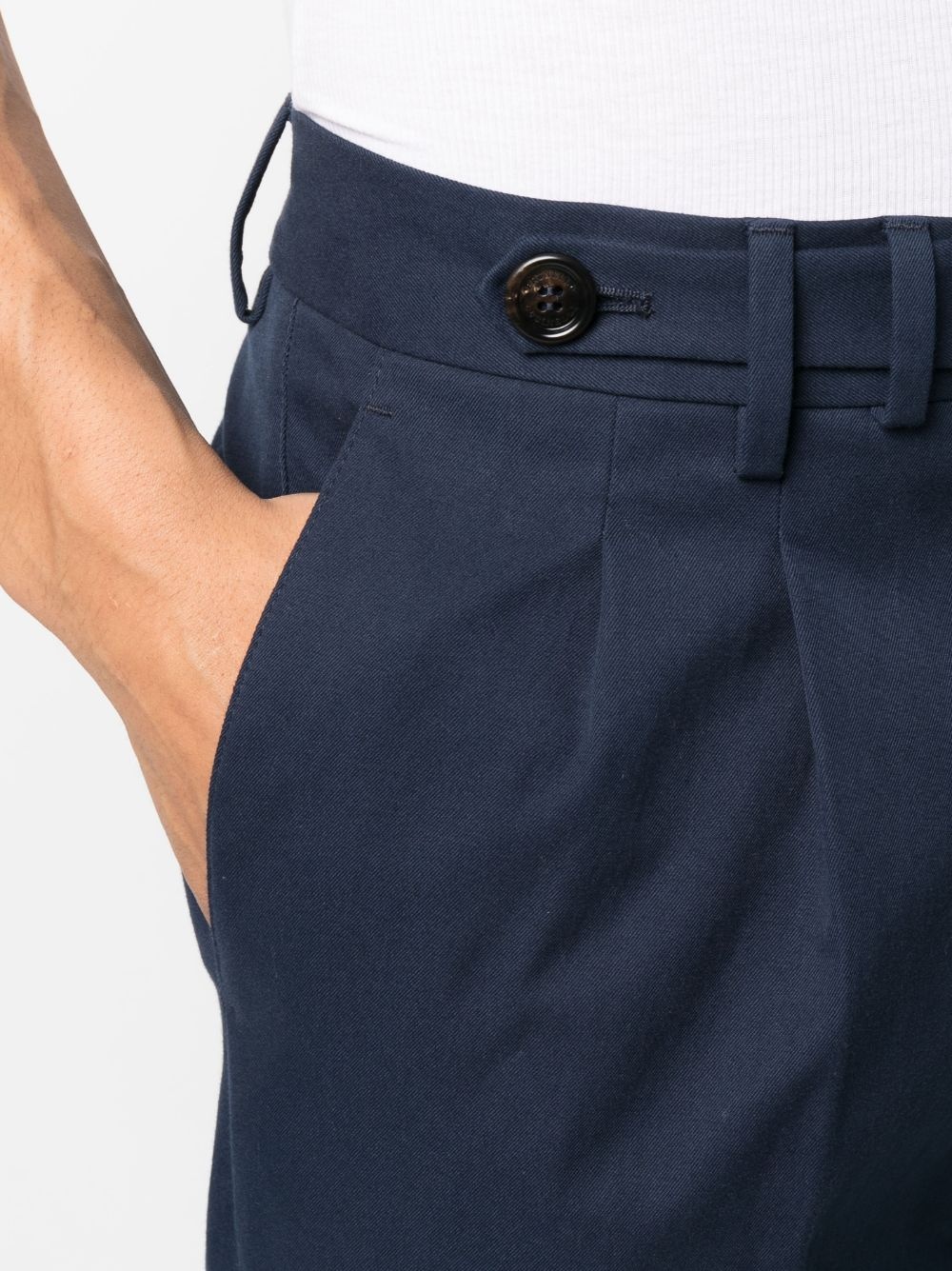 pleated cotton tailored trousers - 5