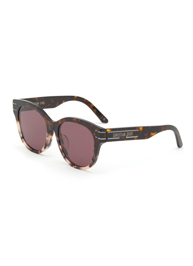 DIORSIGNATURE B6F TORTOISESHELL EFFECT ACETATE ROUND SUNGLASSES 1