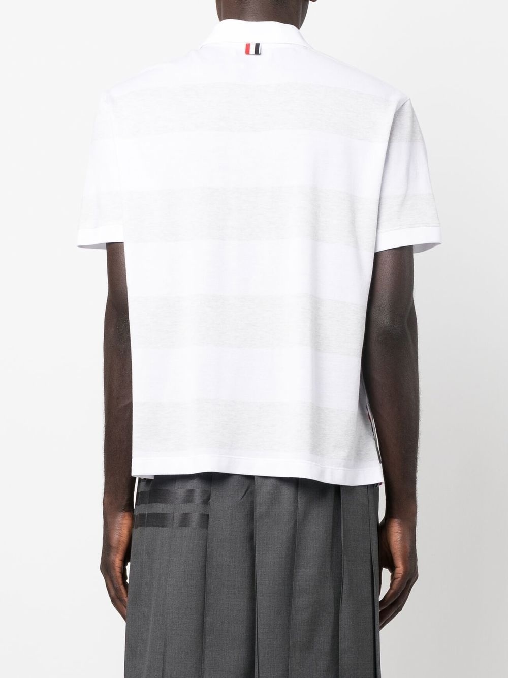 flower-embroidered striped polo shirt - 4