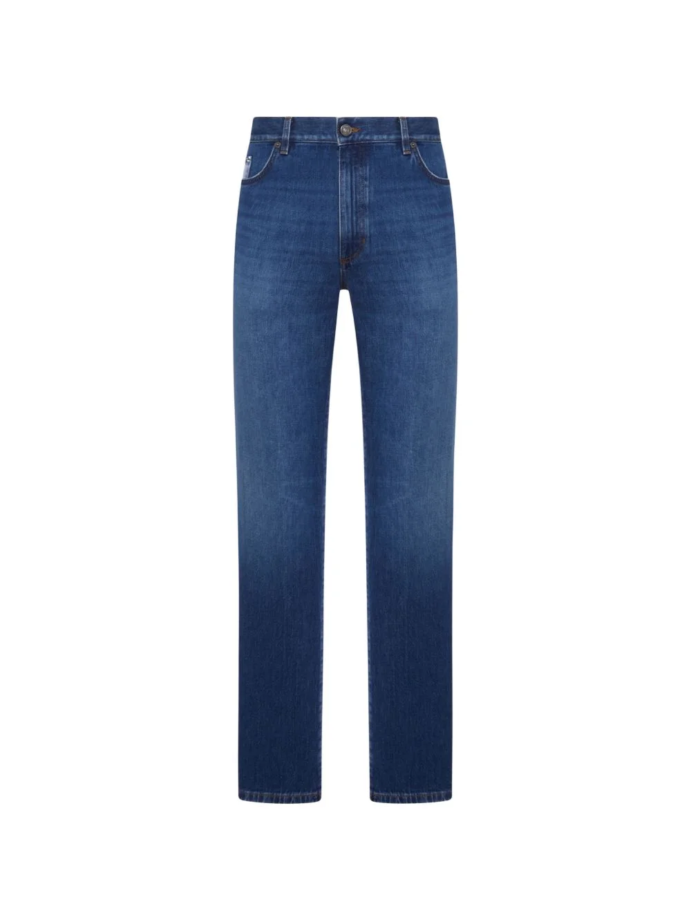 patch straight jeans - 1