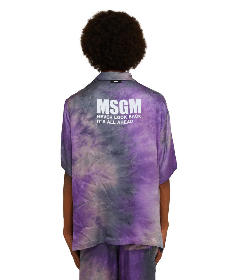 MSGM Viscose fluid tie dye short-sleeved shirt outlook