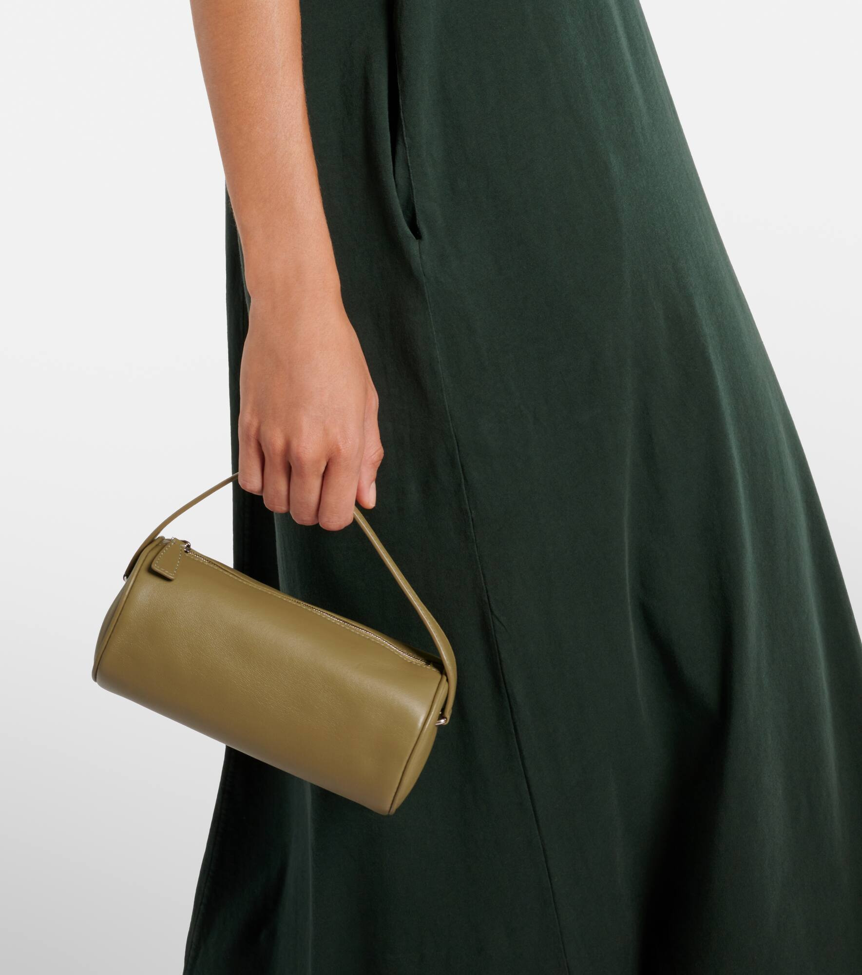 Round 90's leather tote bag - 7