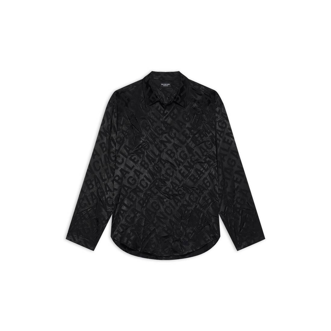 Men's Large Logo Minimal Shirt in Black - 1