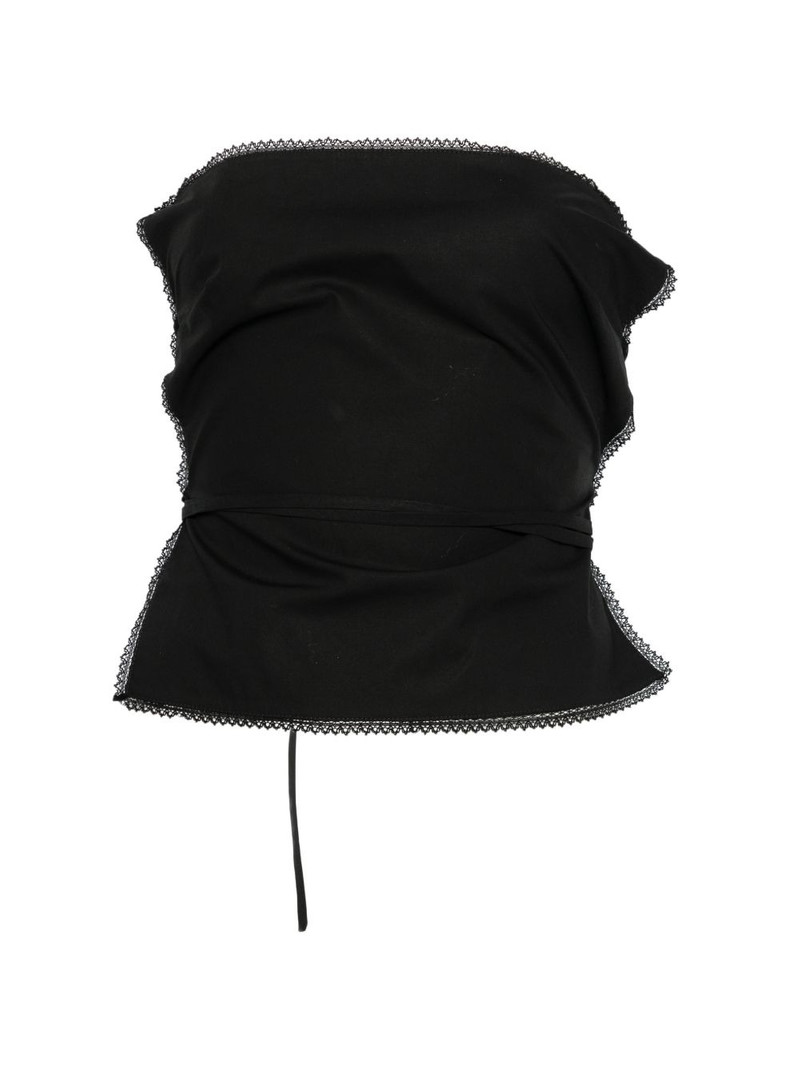 lace-trim tie-fastening top 1