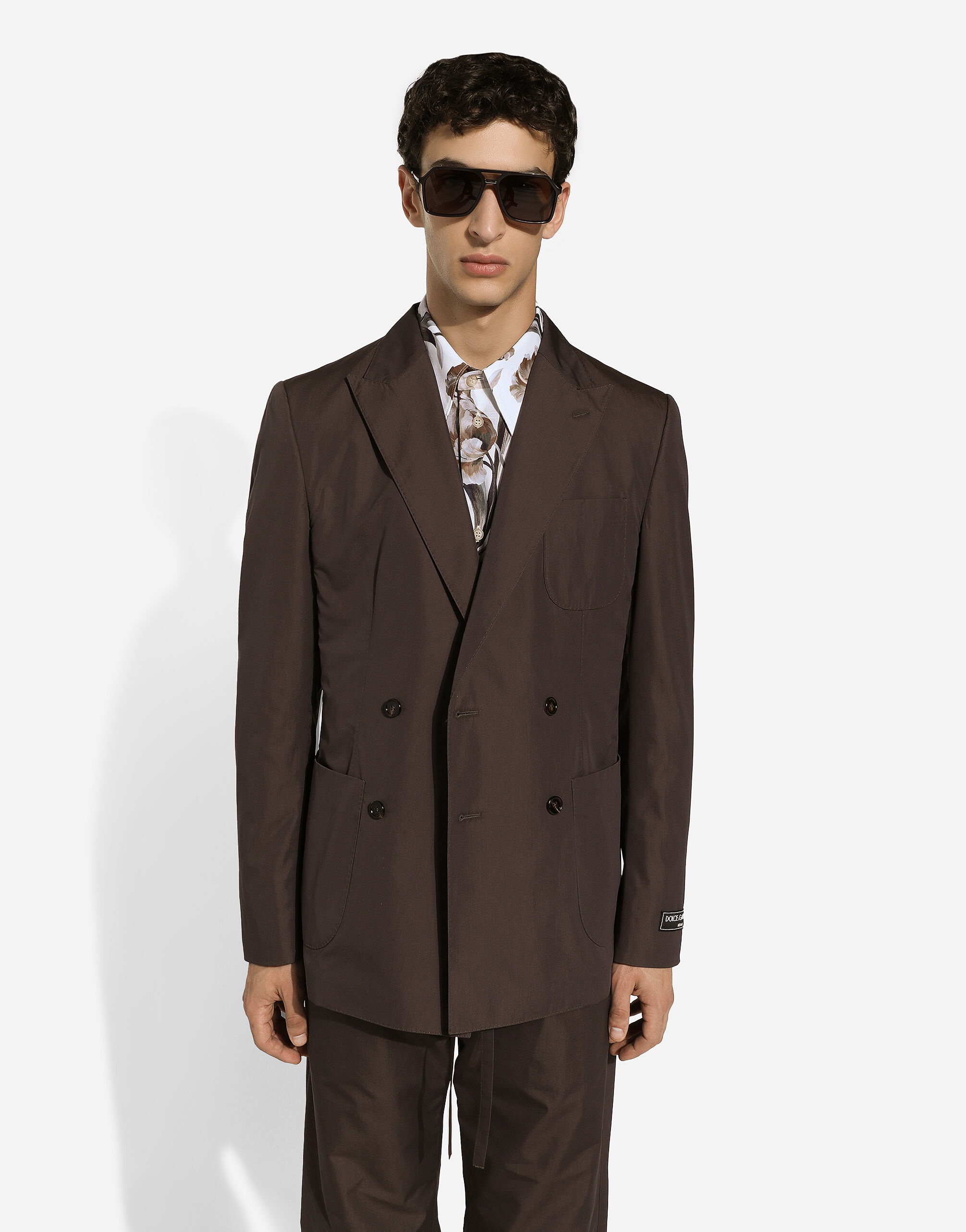 Double-breasted poplin Portofino-fit jacket - 4