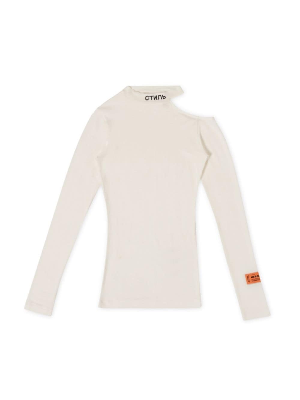 cut-shoulder crewneck top - 1