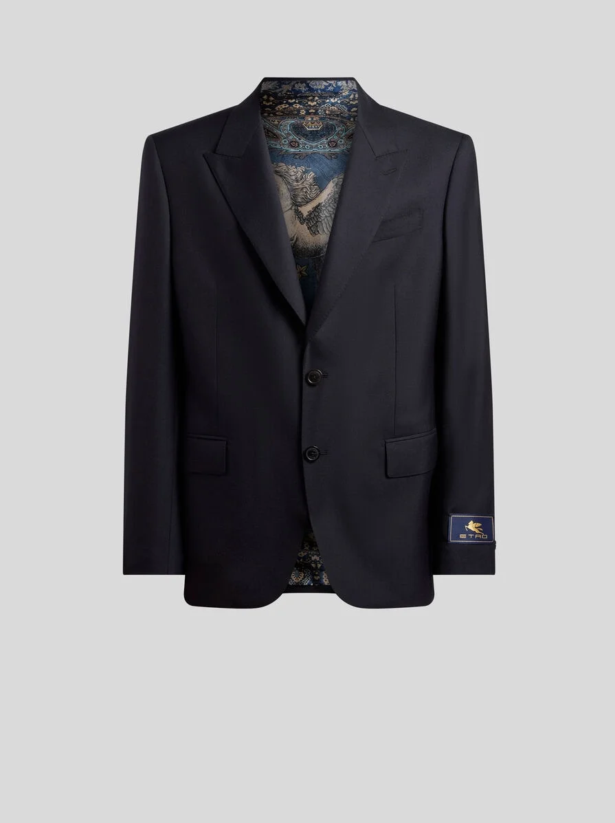SINGLE-BREASTED WOOL-BLEND FLANNEL JACKET - 1