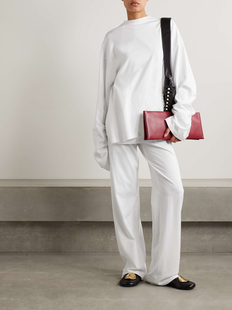 MARIE ADAM-LEENAERDT Oversized cotton-jersey T-shirt White outlook
