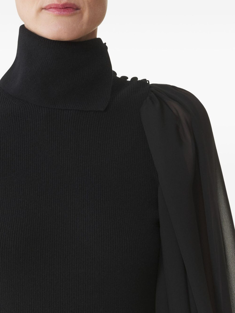 chiffon sleeve roll-neck top 5