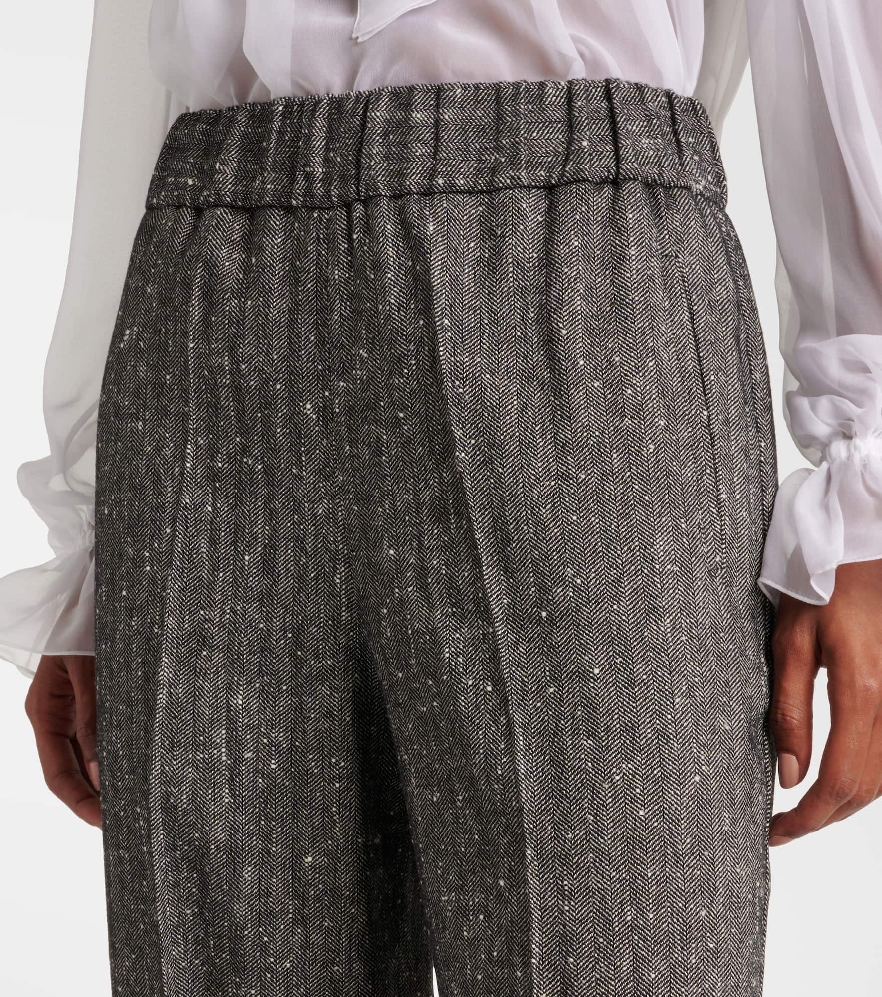 High-rise wool-blend wide-leg pants - 4