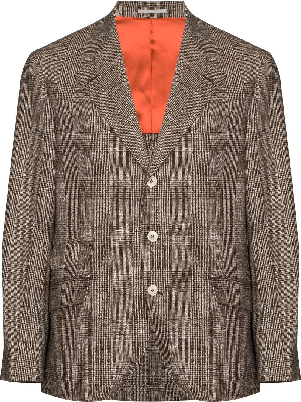 fitted single-breasted button blazer - 1