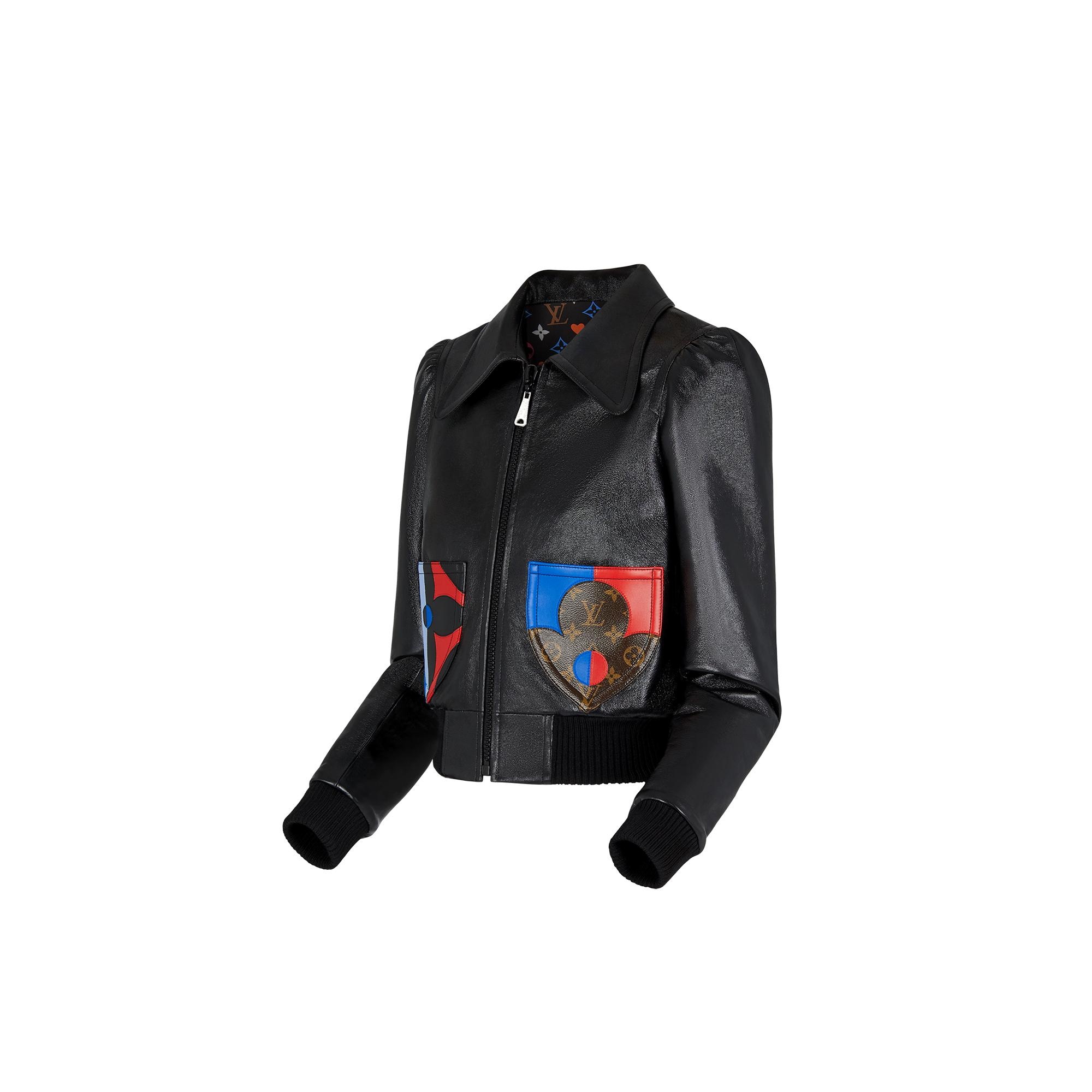 Game On Statement Pocket Lambskin Bomber Jacket  - 2