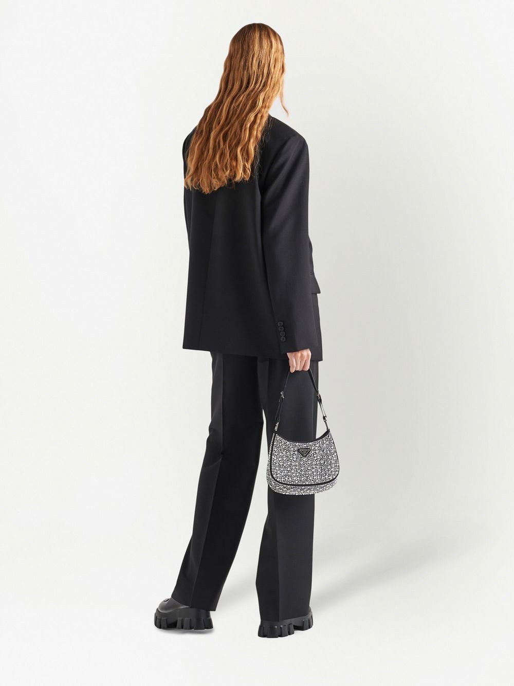 triangle-logo wide-leg trousers - 3