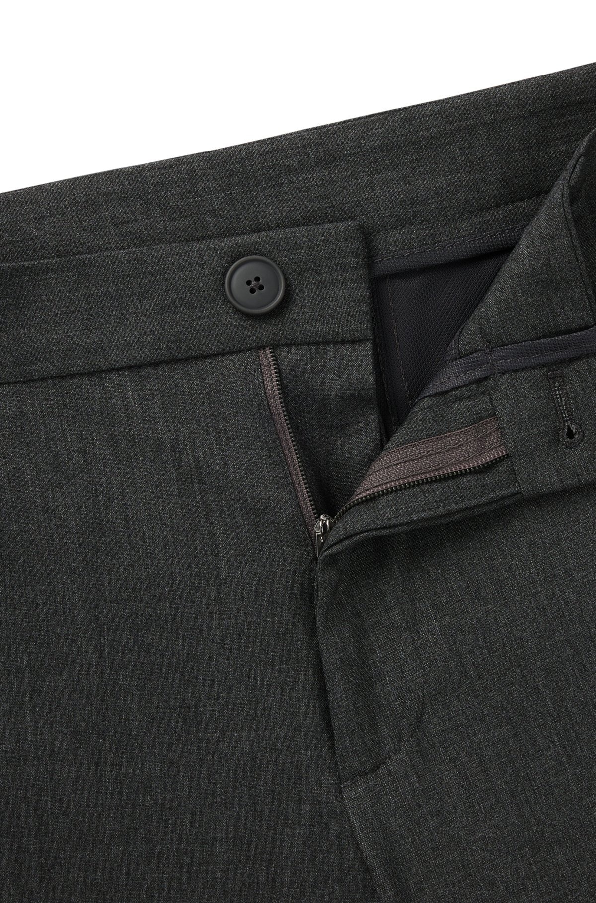 SLIM-FIT WASHABLE TROUSERS IN MICRO-PATTERNED STRETCH FABRIC - 6