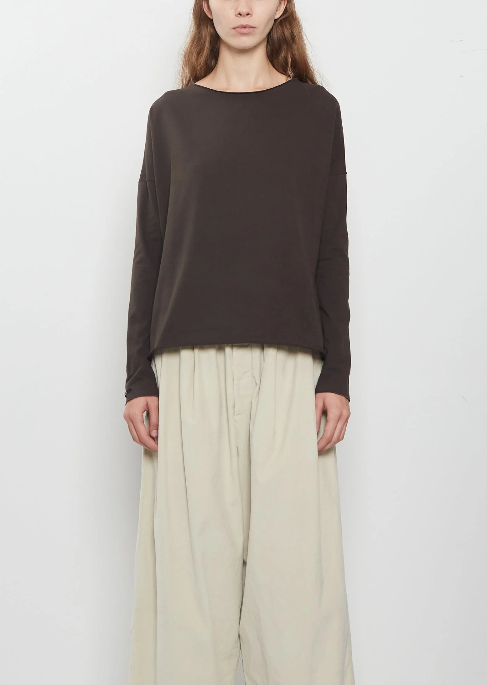 Stretch Jersey T-Shirt — Brown - 1