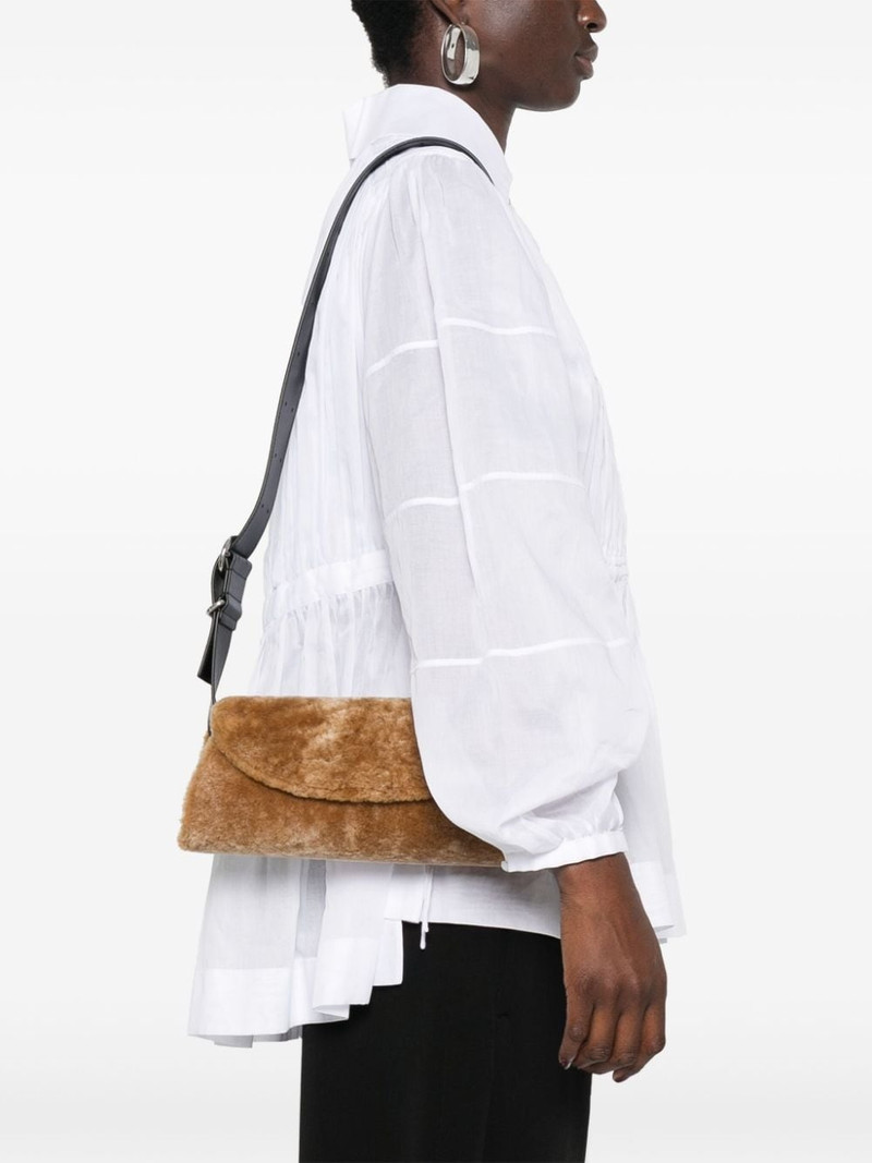 Jil Sander small Cannolo shearling shoulder bag outlook