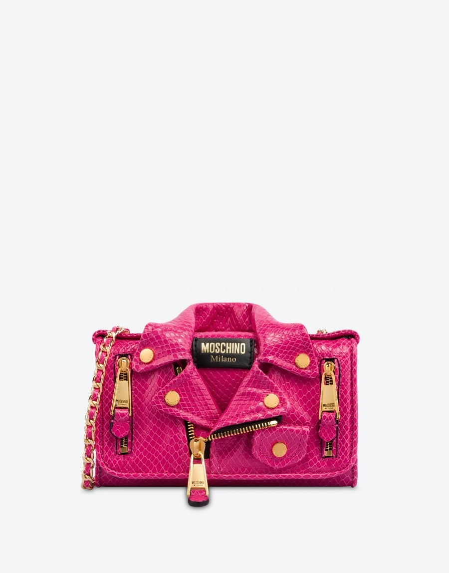 MINI BIKER BAG WITH PYTHON PRINT - 1