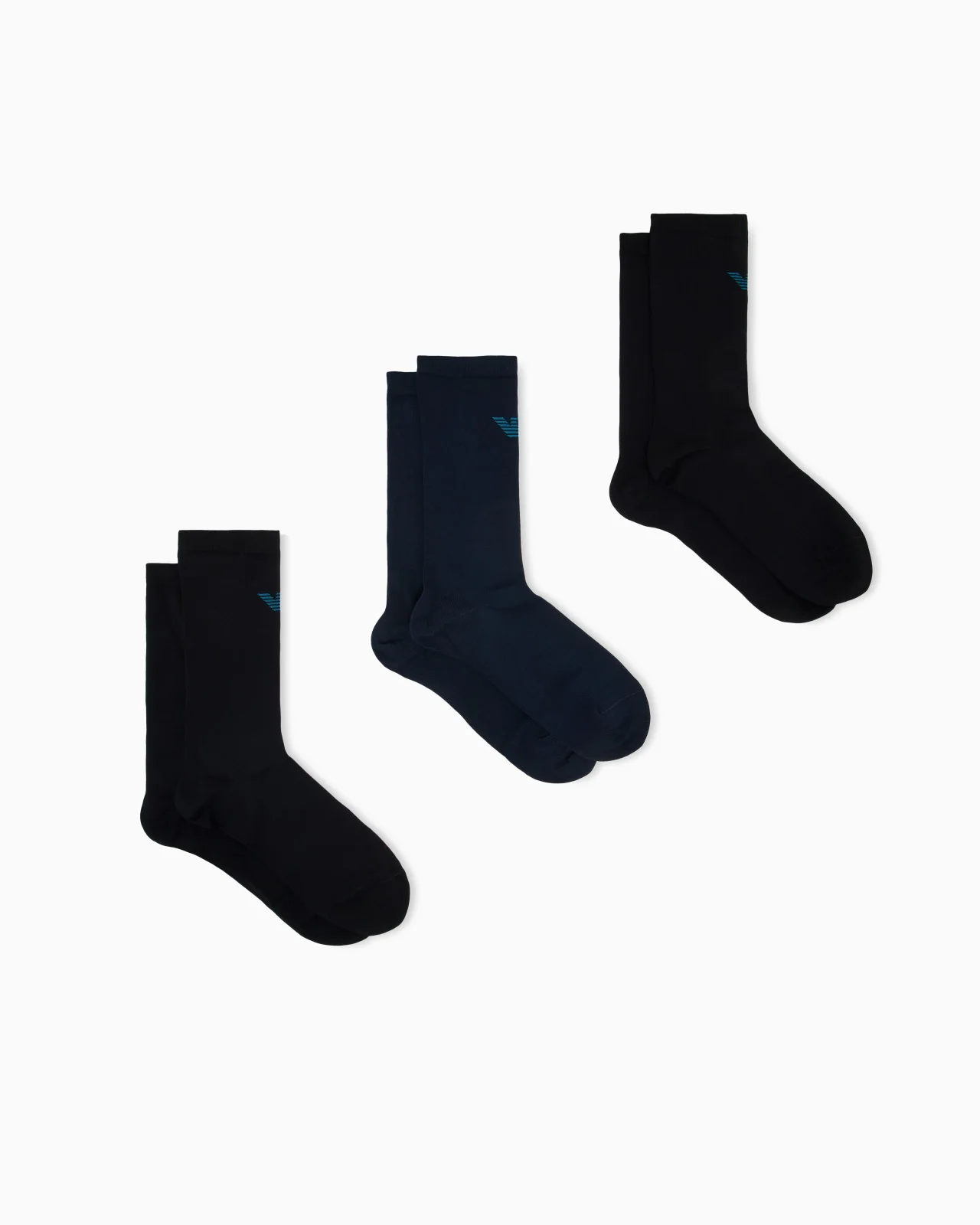 THREE-PACK OF SHORT COTTON SOCKS WITH AN EAGLE LOGO - 1