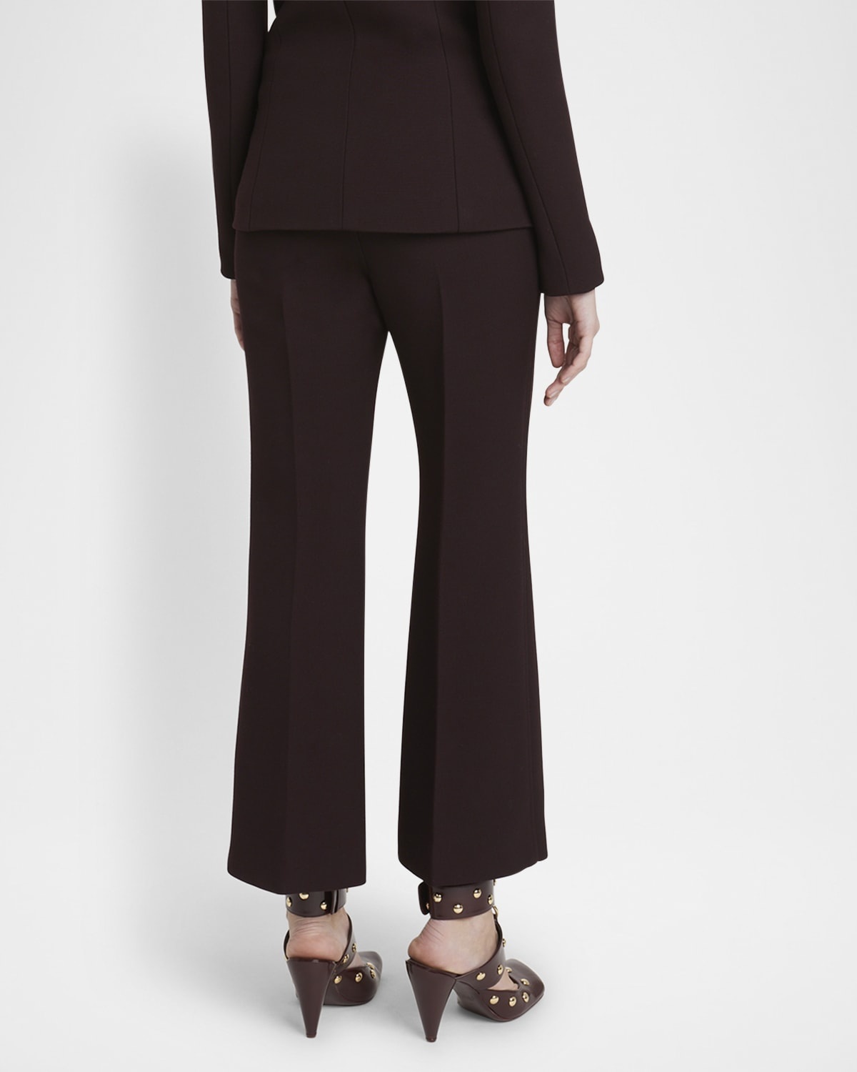 Flared Crop Cavalry Wool Trousers - 6