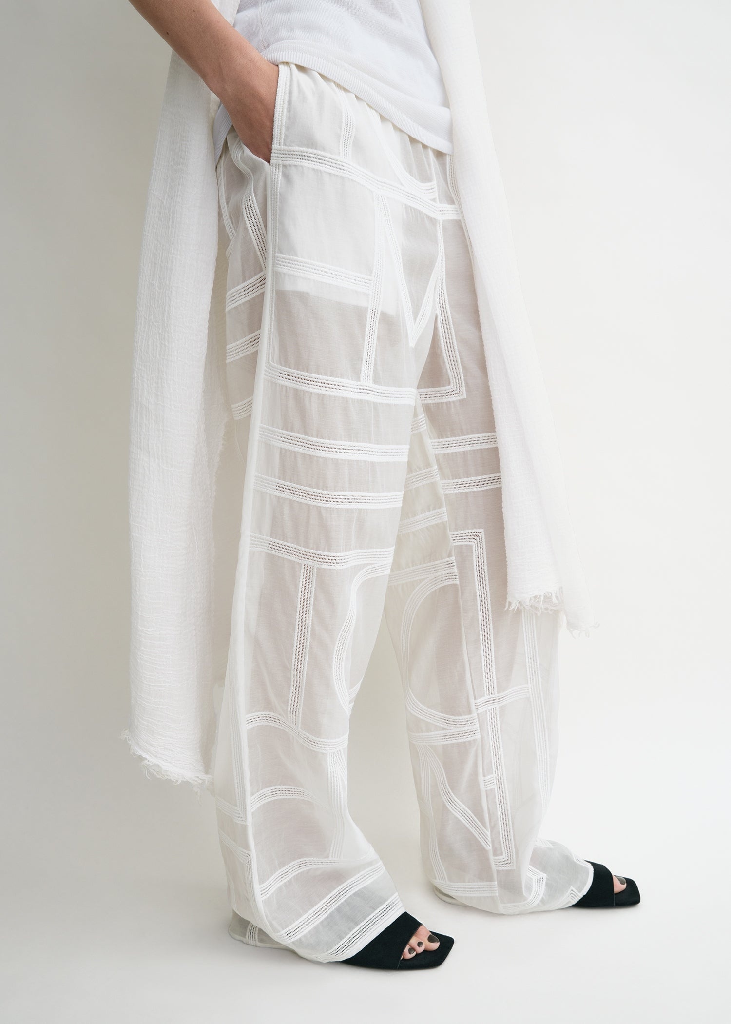 Monogram crochet pj bottoms white - 5