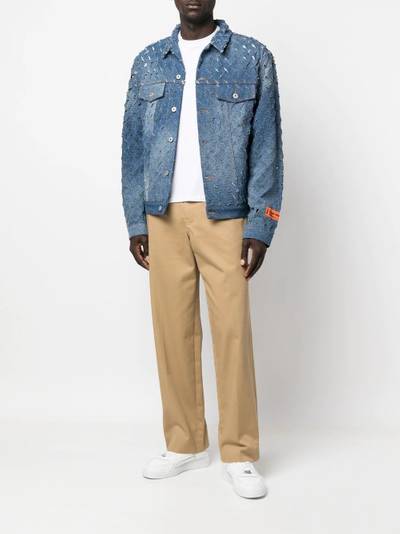 Heron Preston Razor-cut denim jacket outlook