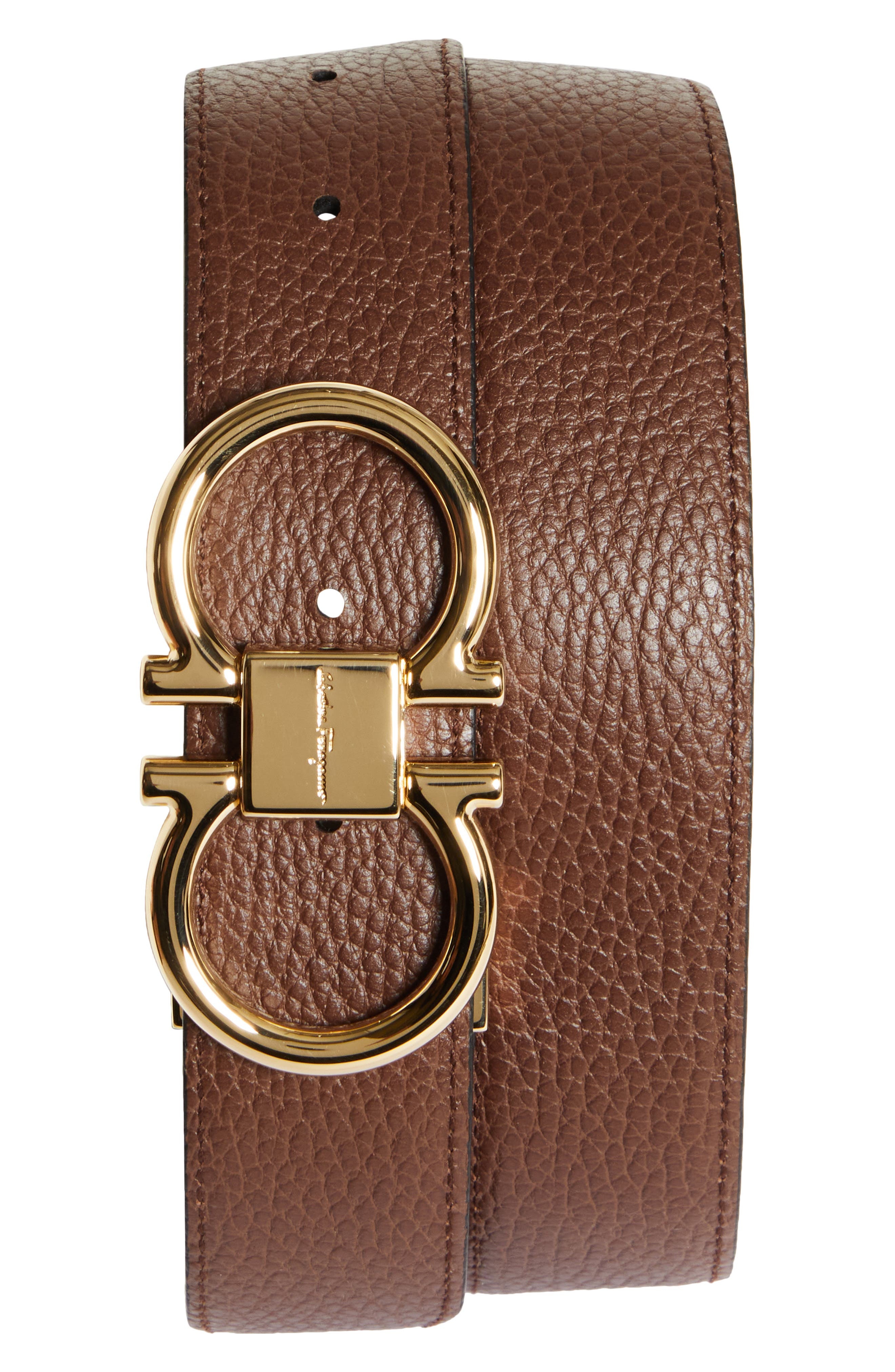 Reversible Double Gancini Leather Belt - 2