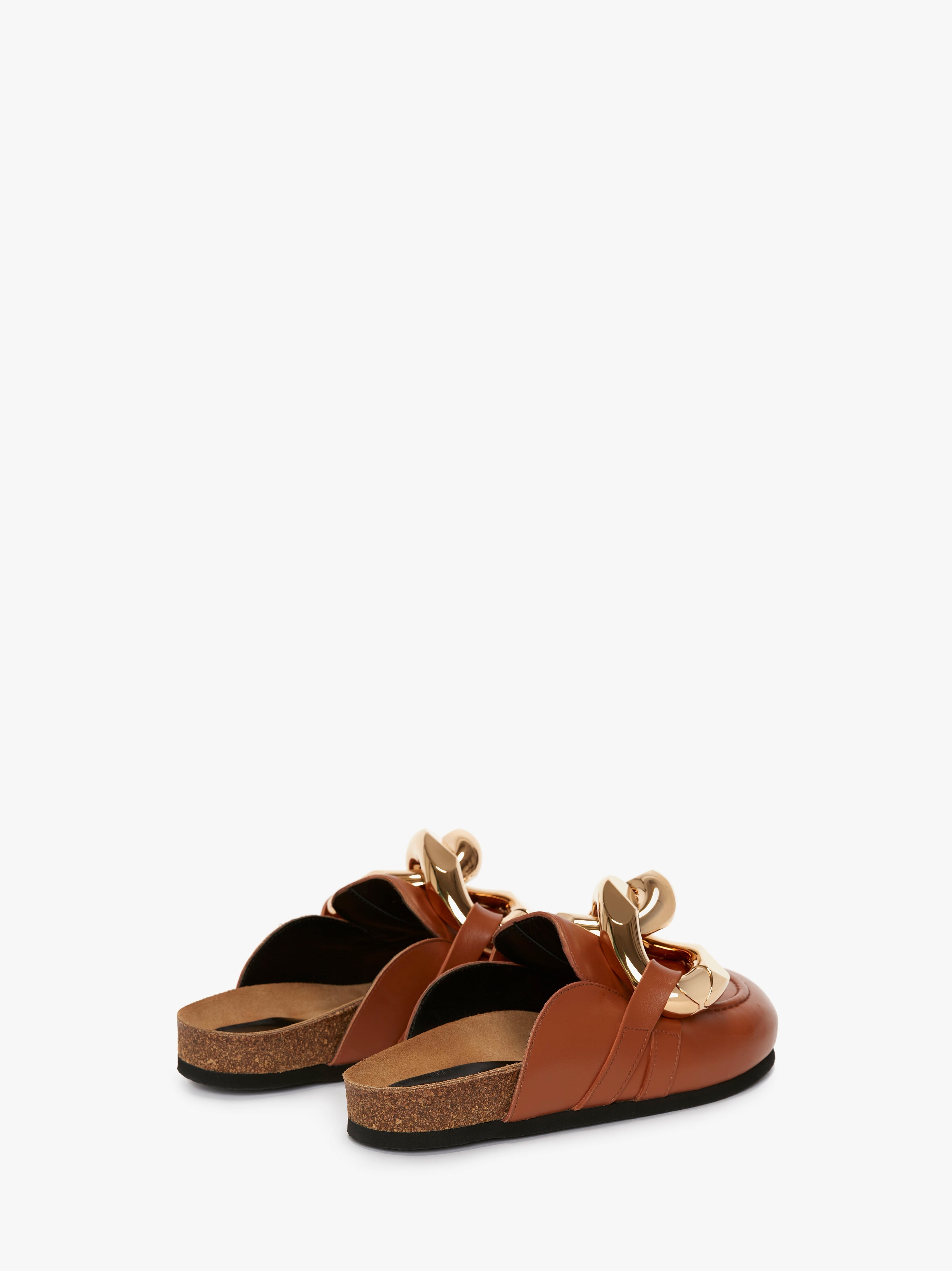 CHAIN LOAFER LEATHER MULES - 3