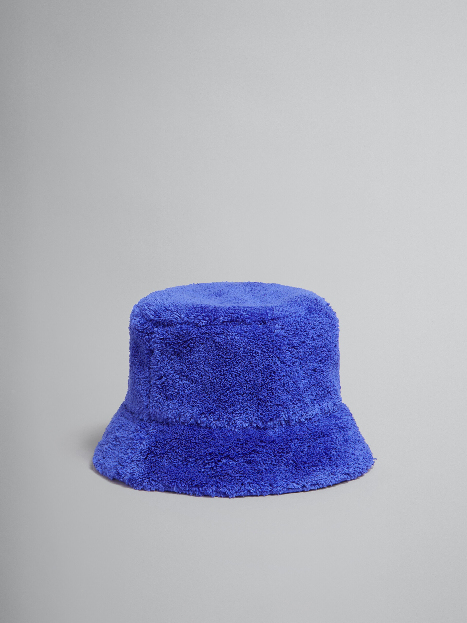 BLUE TERRY BUCKET HAT WITH LOGO - 1