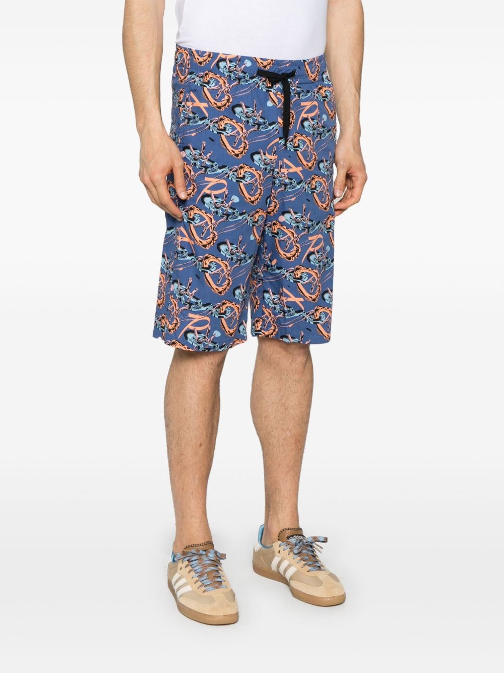 abstract-print deck shorts - 3