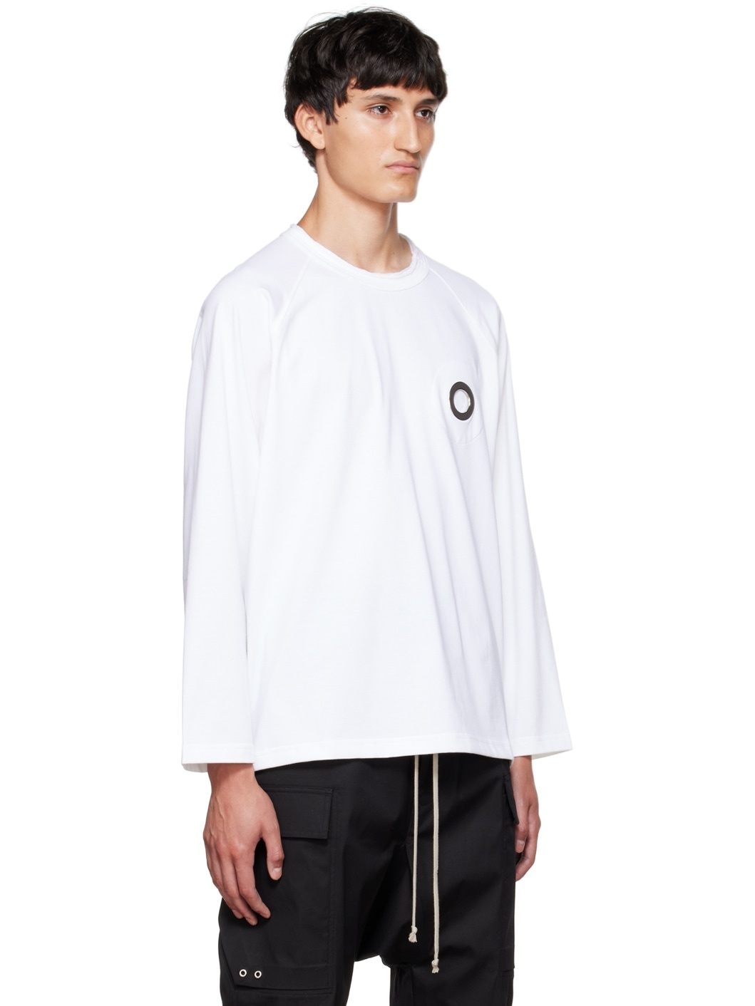 White Eyelet Long Sleeve T-Shirt - 2