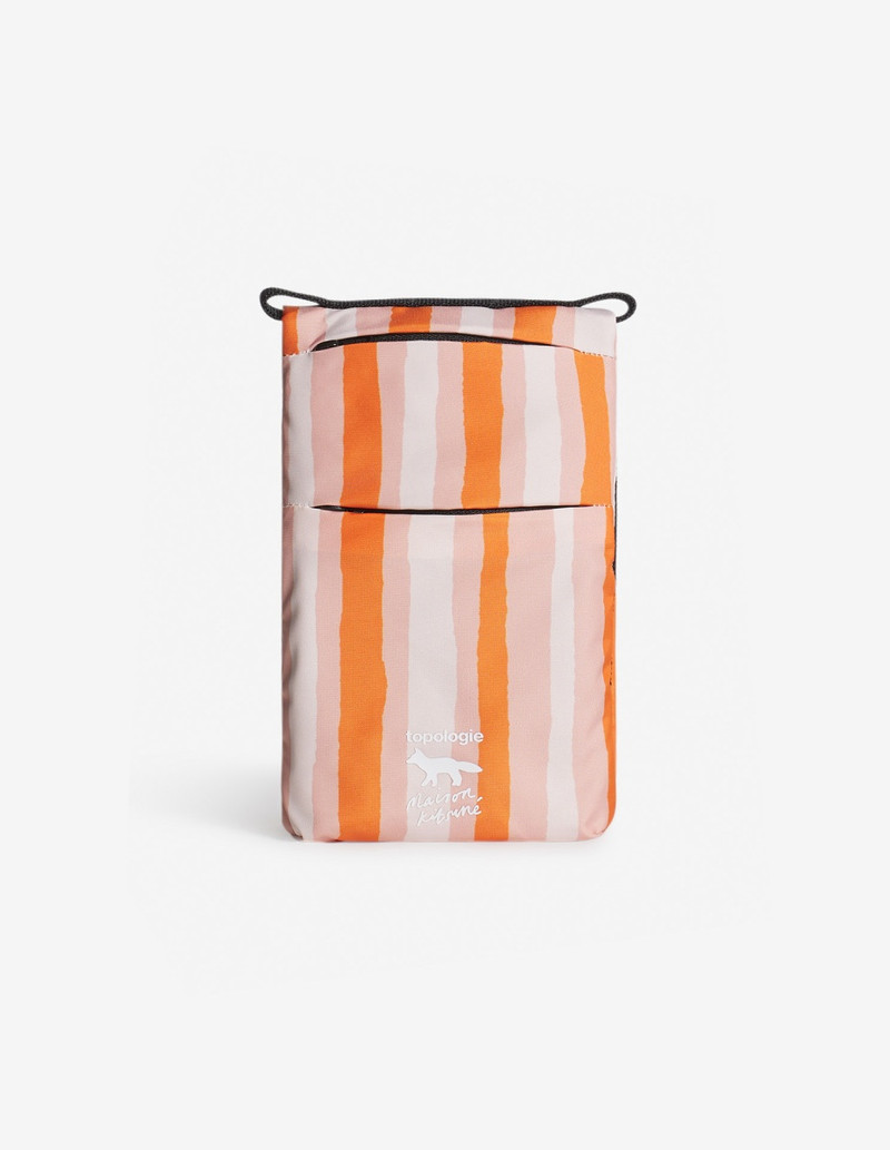 MAISON KITSUNE X TOPOLOGIE STRIPED PHONE POUCH 1