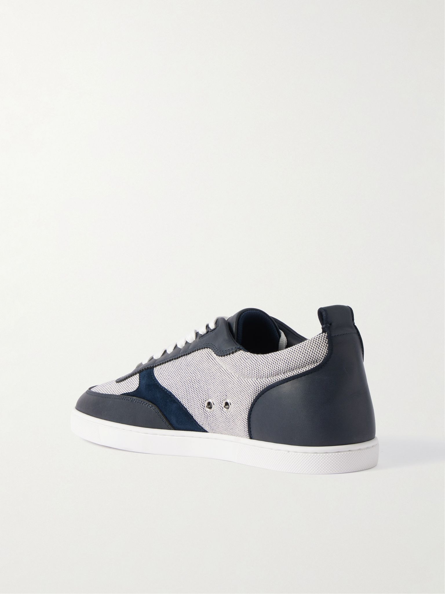 Tutti Rui Leather and Suede-Trimmed Granariso Canvas Sneakers Navy - 4
