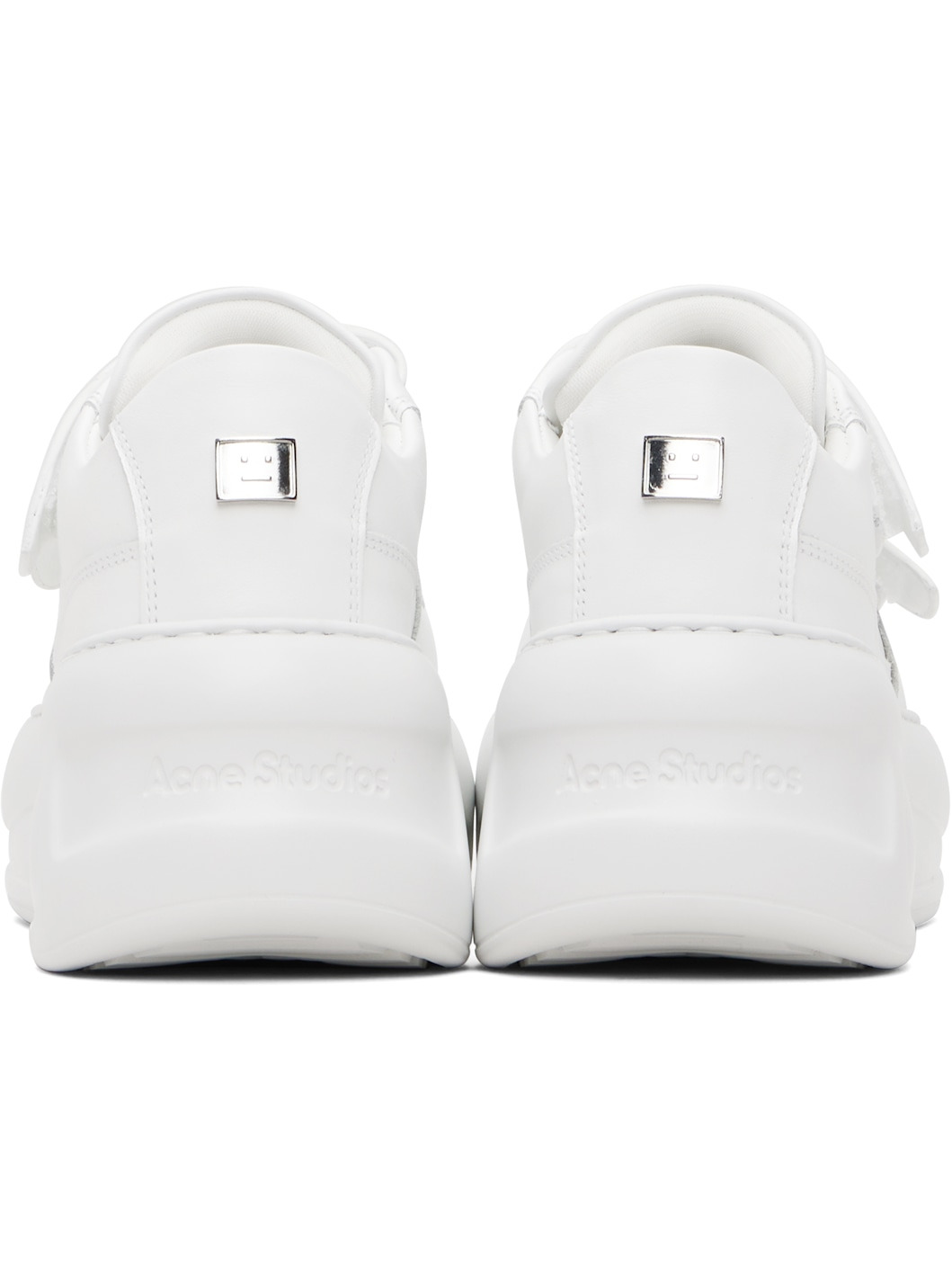 White Velcro Strap Platform Sneakers - 2